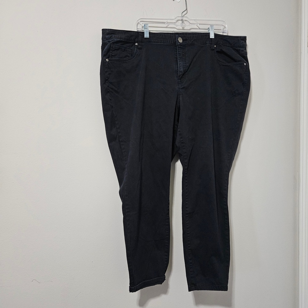 Lane Bryant Women 24 Black Skinny Pants Plus Size Stretch Cotton Lyocell Blend